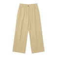 thumbnail image 6 of Lmueinov 2026 Women's High Waist Button Zip Fly Wide Leg Pants, 100% Cotton Soft Breathable Casual Straight Leg Office Trousers with Side Pockets S-3XL, 6 of 7