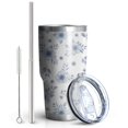 thumbnail image 2 of 30oz Pioneer Flower Floral Print Pattern Tumbler, Double Wall Vacuum Insulated Cup, BPA-Free Leak Proof Lid & Reusable Straws, Hot 12h, Cold 34h, 2 of 6
