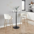 thumbnail image 3 of LumiSource Gold Metal, Cream Velvet Claire 30" Fixed-Height Barstool - Set of 2, 3 of 4