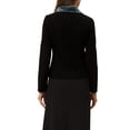 thumbnail image 3 of INSPIRE CHIC Manteau Caban d'Hiver pour Femme Élégant à Col Rabattu Contrastant avec Poches, Simple Boutonnage, Noir, TP, 3 of 5