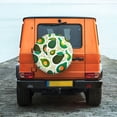 thumbnail image 6 of Yiaed Green Avocado Print Tire Wheel Cover, Waterproof Spare Tire Cover Fit for Jeep, Truck,Trailer, RV, SUV, Camper and Most Vehicle-14 inch, 6 of 6