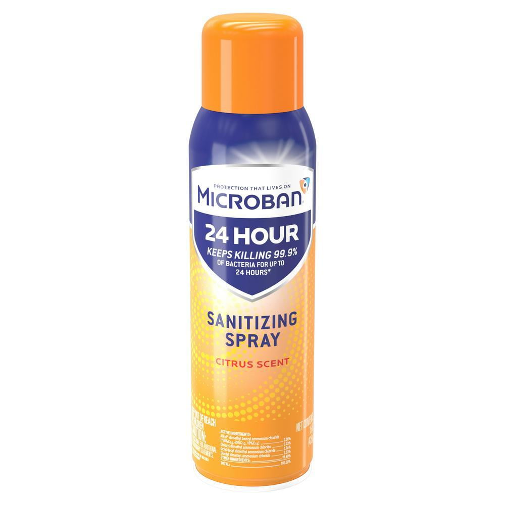 Microban 24 Hour Disinfectant Sanitizing Spray, Citrus, 15 fl oz Pack