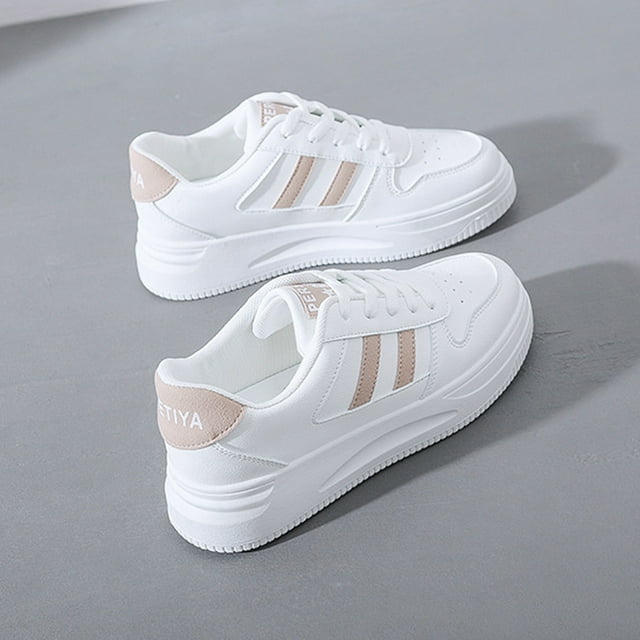 Espadrilles Blanches à Lacets Épaisses Plates à Plateforme pour Femmes à Lacets Confort Décontractées Tenis Femme Rue Femmes Chaussures Vulcanisées