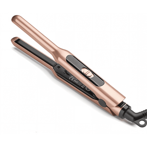 DARKIRON 3/10" Mini Hair Straightener, Small Flat Iron for Short Hair & Edges, Travel Portable Curling Iron, Fast Heat Up, Ceramic Tourmaline, Dual Voltage
