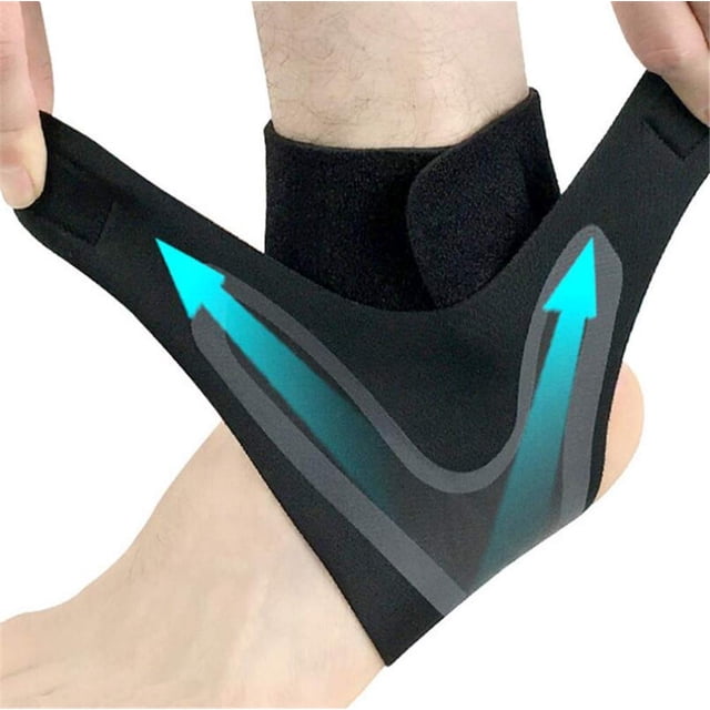 GHSDFBB Attelle de Cheville, Sangle Protectrice de Cheville Ajustable, contre les Entorses, Enveloppement de Compression pour l'Arthrite, Stabilisateur de Soulagement de la Douleur, Manchon de Pied pour Récupération des Blessures de Sport de Basketball, 1 Pai