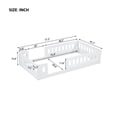 thumbnail image 4 of Jopath Twin Size Platform Bed with Guardrail, Wood Floor Bed for Boys Girls White, 4 of 9