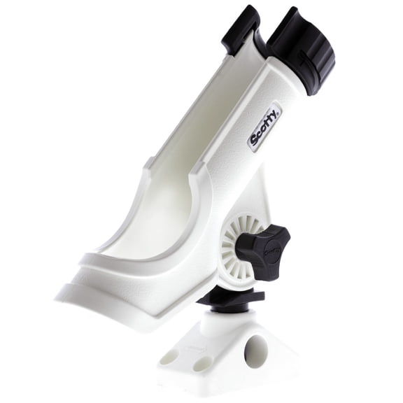 Scotty Powerlock Rod Holder White w/241 Side/Deck Mount | Bundle of 2 Each