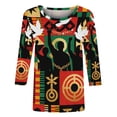 thumbnail image 4 of Pounoo Freedom Graphic Shirts for Women Summer Vintage 3/4 Sleeve Crew Neck Tops Casual Pride Celebrating Holiday Month Shirt Gift, 4 of 9