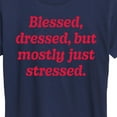 thumbnail image 3 of Instant Message - Mostly Just Stressed - Women's Short Sleeve Graphic T-Shirt, 3 of 6