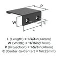 thumbnail image 3 of Miseno Mcpep1100 Mulberry 1" Center To Center Finger Cabinet Pull - Black, 3 of 4