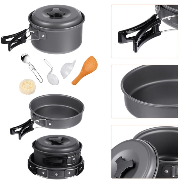 FONDOTIN 1 Set Camping Kitchen Kit Assorted Color Aluminum for Adults Hygienic Outdoor Cooking Gear