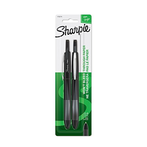 Sharpie Retractable Pens, Fine Point (0.8mm), Black, 2 Count Walmart