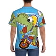 thumbnail image 2 of Naloa Dinosaur Riding a Motorcycle Men's T-Shirt Sport T-shirt Men's Basic Tee Casual Men's Shirt, Round Neck, Short Sleeves - X-Large, 2 of 5