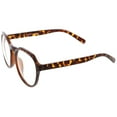 thumbnail image 3 of Modern Keyhole Nose Bridge Clear Lens Round Eyeglasses 55mm (Tortoise / Clear), 3 of 4