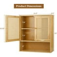 thumbnail image 2 of Bamboo Cabinet Wall Mount, Rattan Medicine Cabinet with Shelves and Doors, Wall Cabinet Above Toilet, Storage Organizer for Laundry Room, Kitchen, Living Room, 2 of 15