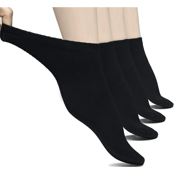 4 Pairs Lightweight Women'S Diabetic Ankle Socks Bamboo Thin Socks Seamless Toe And Non-Binding Top