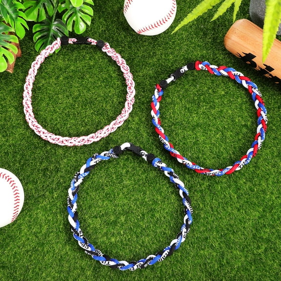 Luxshiny 3pcs Mens Necklace Red Rope Baseball Party Necklace Neck Jewelry Sports Style