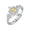 Citrine, variant on Celtic Knot Cubic Zirconia Ring for Women, Sterling Silver Adjustable Open Ring with Birthstone