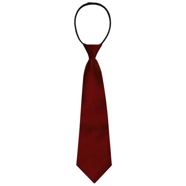 CORBATA DE CREMALLERA PREATADA INSPIRE CHIC PARA HOMBRE, COLOR SóLIDO, FORMAL Y CASUAL, AJUSTABLE, ANCHA, COLOR ROJO VINO, 35 cm/13.8'