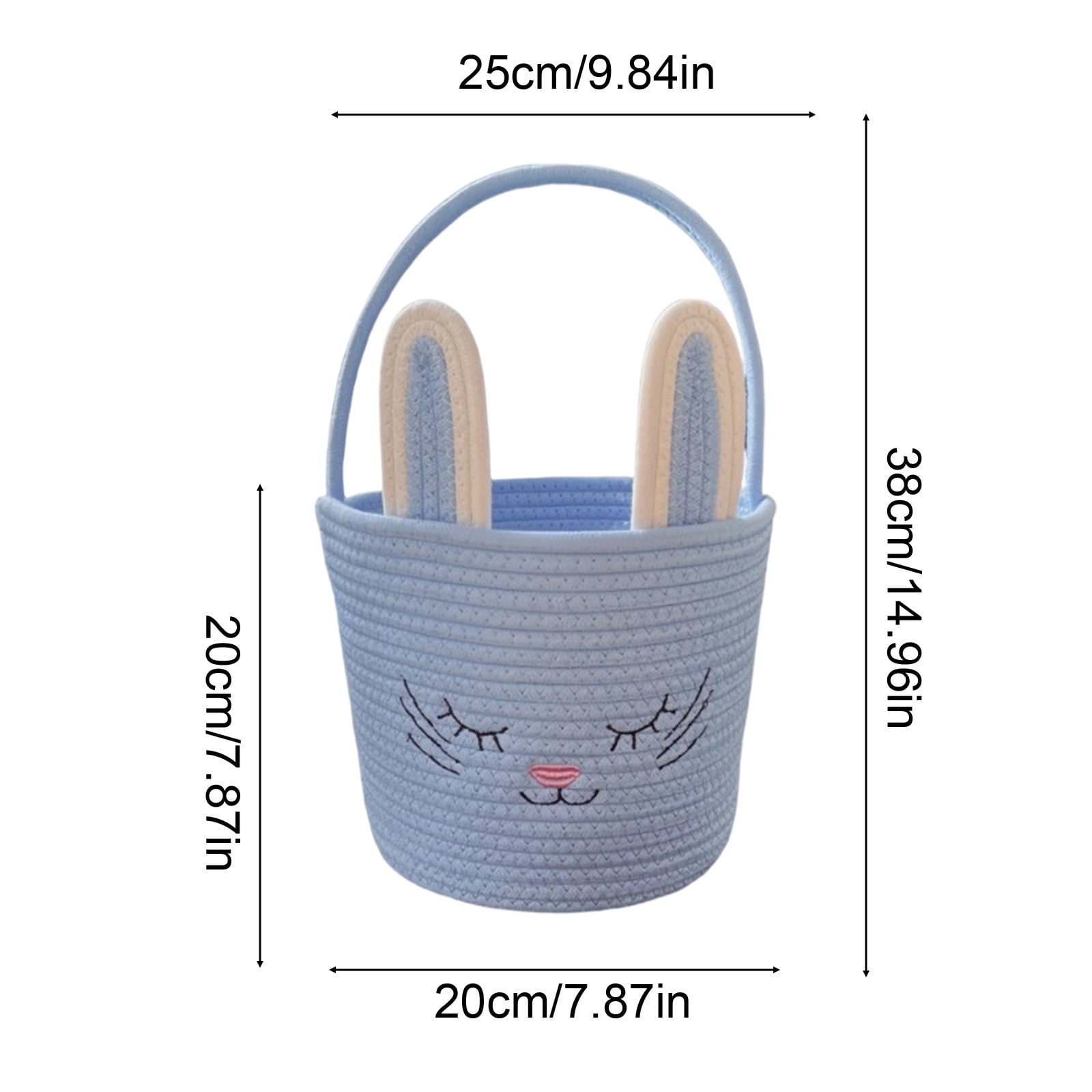 Lunxisen 1 Pcs Easter Storage Basket Hand-woven Rabbit Holiday Decorative Organizer Home Decor Baskets
