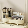 thumbnail image 2 of Govvep Makeup Organizer, Dresser Rotating Cosmetic Organizer with Brush, Holder for Perfume Jewelry Lipstick Makeup Skin Care Organizer, Ivory, 2 of 7
