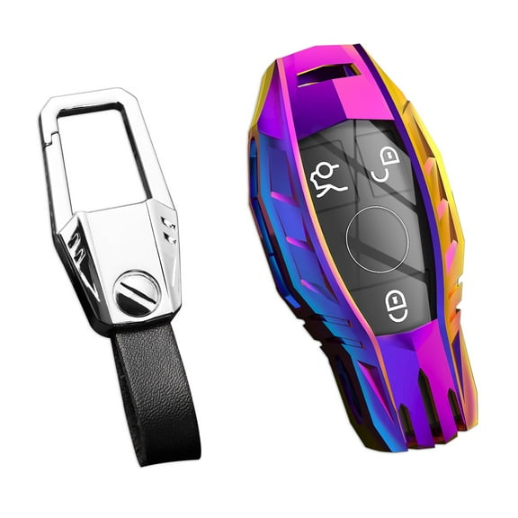 for Mercedes Benz Key Fob Cover,Keychain,Zinc Alloy Protection Car Key Shell Case Compatible with C E S M CLS CLK G Class Smart Remote Keyless Keyshell Accessories