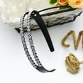 thumbnail image 4 of Diademas duras de cristal y diamantes de imitación a la moda, diadema de dientes antideslizante de doble fila para mujeres, 4 of 5