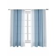 thumbnail image 2 of Sheer Curtains 72 Inches Long, Blue Ombre Stripe Light Filtering Window Curtains for Living Room/Bedroom, Farmhouse Simple Striped Rod Pocket Voile Sheer Curtain Drapes, 52"W x 72"L, 2 Panels, 2 of 8