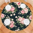 thumbnail image 2 of Pioneer Flower Floral Print Pattern Round Fitted Tablecloth with Elastic Edge,Dining Table Cover Waterproof,Outdoor Round Tablecloth for Camping,Dining,Indoor and Outdoor, 2 of 7