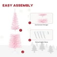 thumbnail image 3 of Kadyn Christmas Tree, Xmas Trees,5' Artificial Pencil Christmas Tree, Slim Xmas Tree with 294 Realistic Branch Tips, Pink, 3 of 6