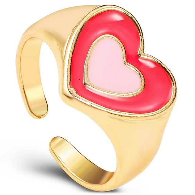 Bangcool Open Ring Heart Adjustable Simple Fashion Bohemian Ring Knuckle Ring for Women