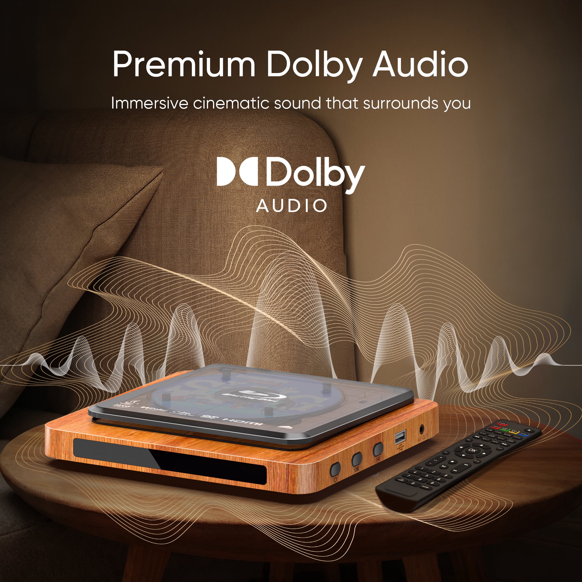 NUTROMO Retro Blu-ray Player, 1080P Full HD, Dolby Digital, USB Playback, Plays Region A/1 Blu-Rays and DVDs