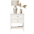 thumbnail image 3 of Tcbosik 27.9" Tall Farmhouse Nightstand in White, Vintage Beside Tables with 2 Drawers and Open Storage, Rustic End Tables for Bedroom, Living Room, Home Office, 3 of 8
