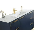 thumbnail image 3 of Fine Fixtures Opulence Collection 48 in. W x 20 in. D x 33 in. H Bathroom Vanity in Navy Blue with White Ceramic Sink - Satin Brass hardware, 3 of 9