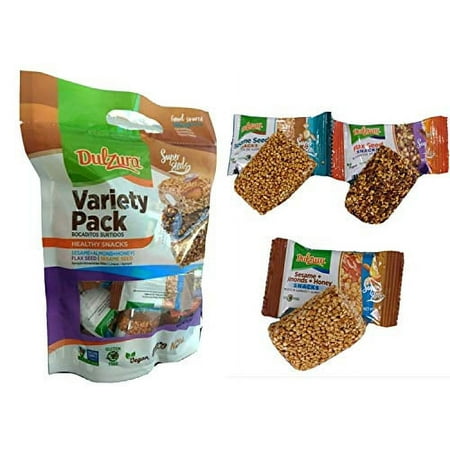 Dulzura Borincana Sesame, Almond and Honey Flax Seed, Vegan Non GMO Gluten Free Healthy Snacks Variety Pack