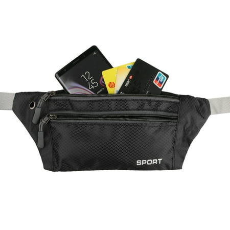 Waterproof Running Belt Bum Waist Pouch Fanny Pack Camping Sport Hiking Zip (Best Bag For Amusement Park)