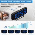 thumbnail image 4 of Reloj despertador digital Peakeep para dormitorio, sonido fuerte para personas con sueño profundo, 4 of 6