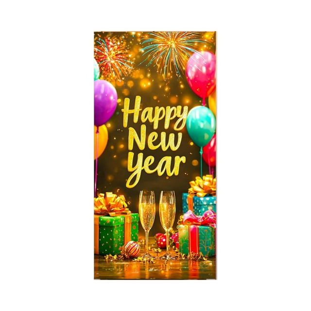 E 2026 New Year Happy Door Curtain Banner Design E For Hanging Cloth And Home New Year Display