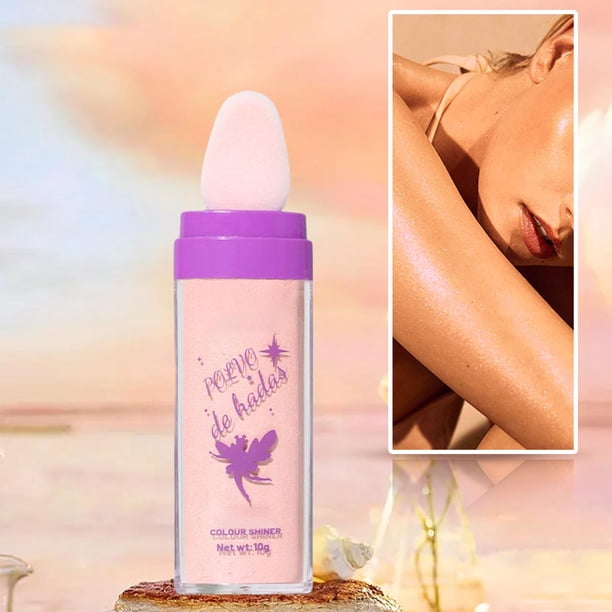 Resaltador en barra en polvo Fácil de limpiar Ojos Brillo Brillo 10G Cuerpo Ilumina Polvo suelto suave para mujeres Parejas Reuniones familiares Tono de piel medio Baoblaze Poder iluminador