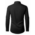 thumbnail image 7 of sogami Men's Stretch Dress Shirts Long Sleeve Formal Button Down Shirt Spread Collar Black, 7 of 7
