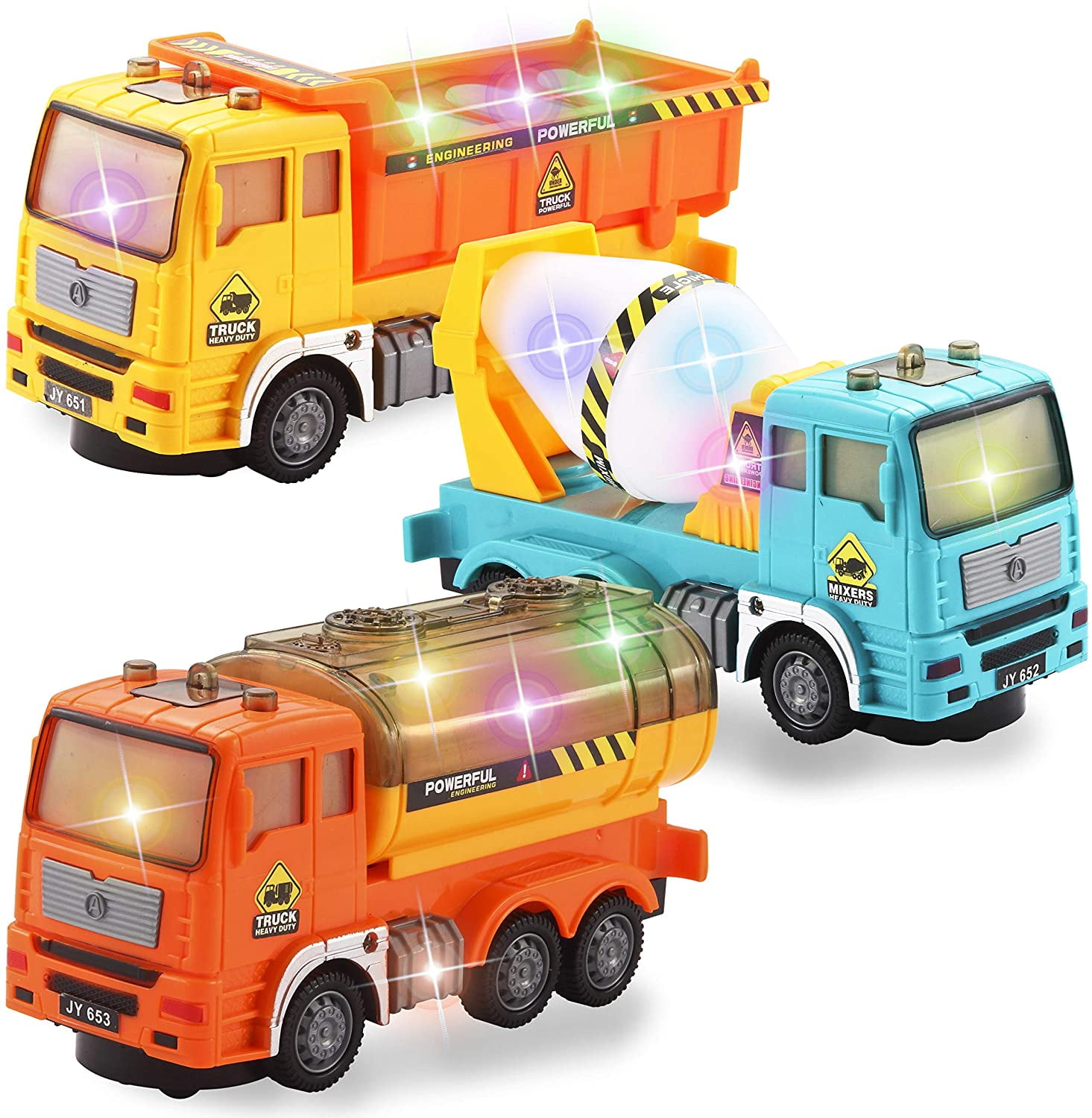 Battery Operated 7" Musical "Bump N Go" Construction Truck 