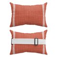 thumbnail image 6 of Fall Farmhouse Outdoor Pillows for Chaise Lounge Chair Waterproof Lumbar Pillows with Insert&Adjustable Elastic Strap Beach Headrest Pillow Retro Rustic Simple Lines Brick Red Pool Pillow 11"x16", 6 of 9