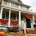 thumbnail image 3 of Halloween Bunting Banner Orange Black Pleated Half Fan Flag Weather Resistant Polyester Garland for Outdoor Porch Yard Garden Decor, 3 of 6