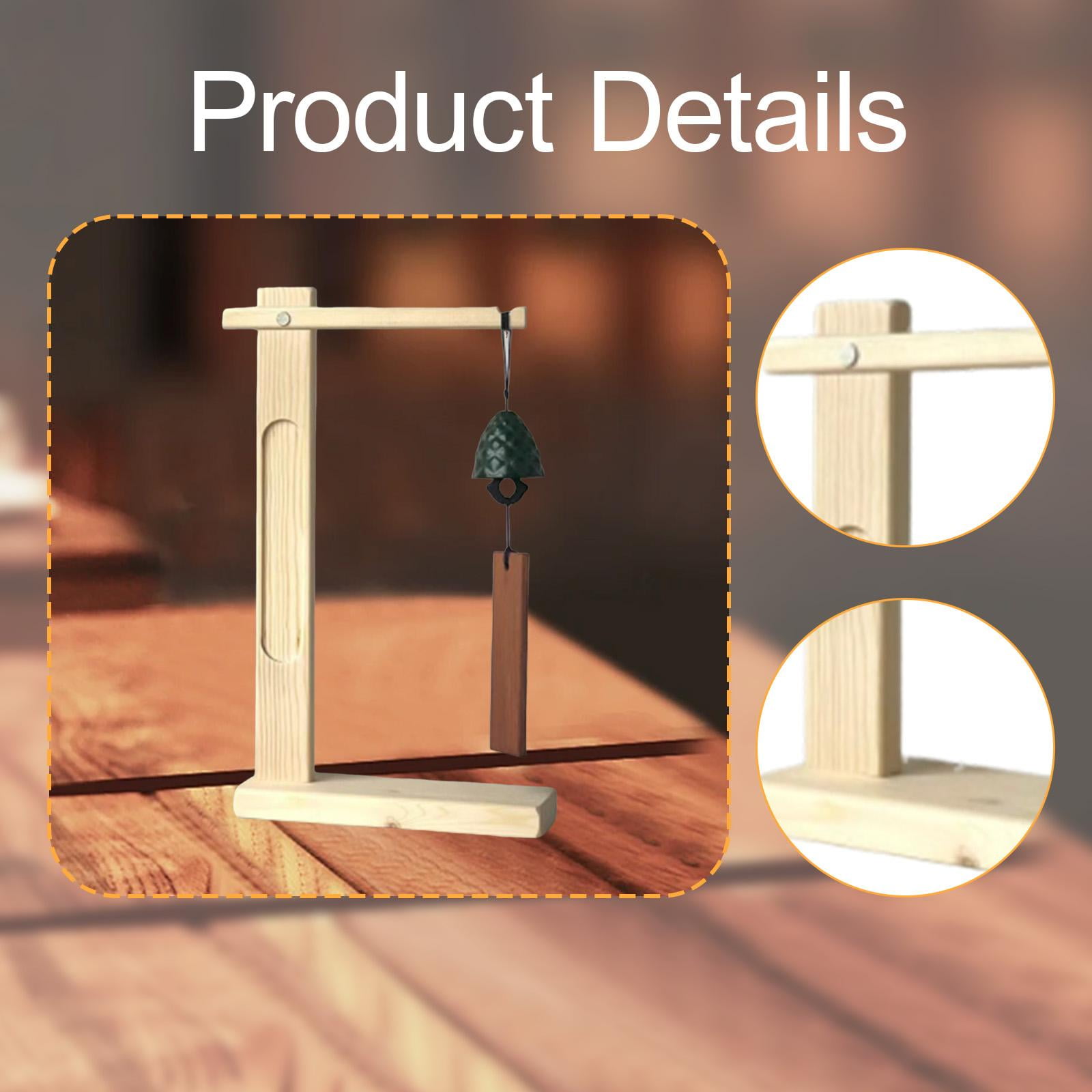 simhoa Wind Chime Stand Hanger Elegant Decorative Windchime Holder Hanging Rack for Pendant Necklace Accessories Sturdy Room Desktop Wood Color