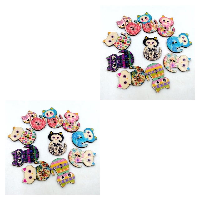 bedienty 50pcs DIY Buttons Cartoon Giraffe Children's Beautifully Decorated by Hand No.02 2Set