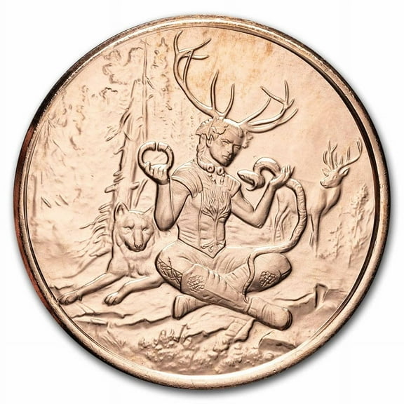 1 oz Copper Round - Celtic Lore: Cernunnos