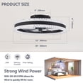 thumbnail image 4 of Miniyam Smart Ceiling Fan with Light – Flush Mount LED Design, APP & Remote Control, Dimmable with 3 CCT, Quiet, 6 Speeds, Wall Mount, 4 of 9