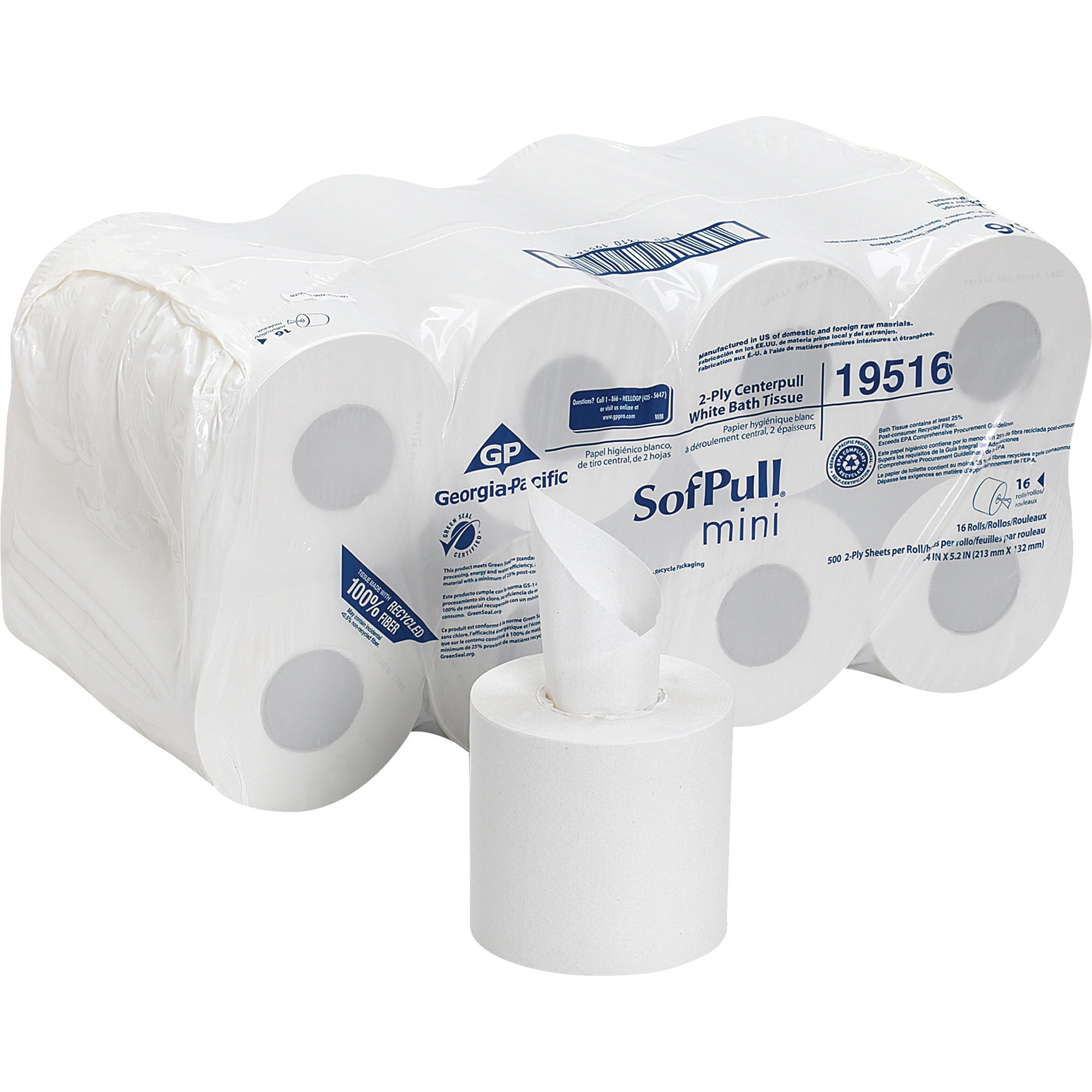 Georgia Pacific Professional SofPull Mini Centerpull Bath Tissue 5 1/4 x 8 2/5