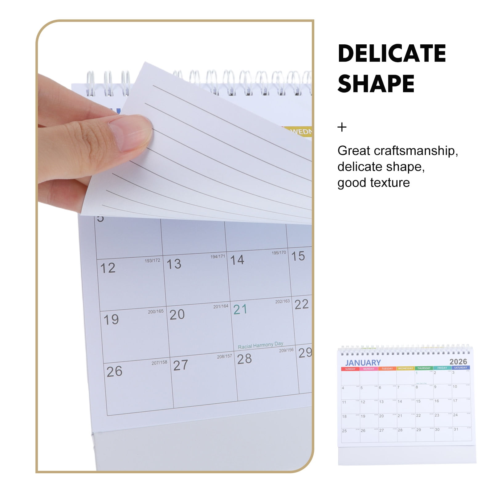 ELAYARD 2026 Daily Standing Desk Calendar with Thick , Printed Pages for Home and Office Use