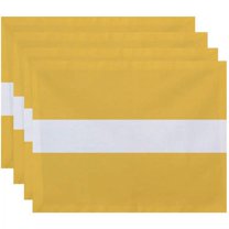 Simply Daisy 18" x 14" Narrow the Gap Stripe Print Placemats, Set of 4
